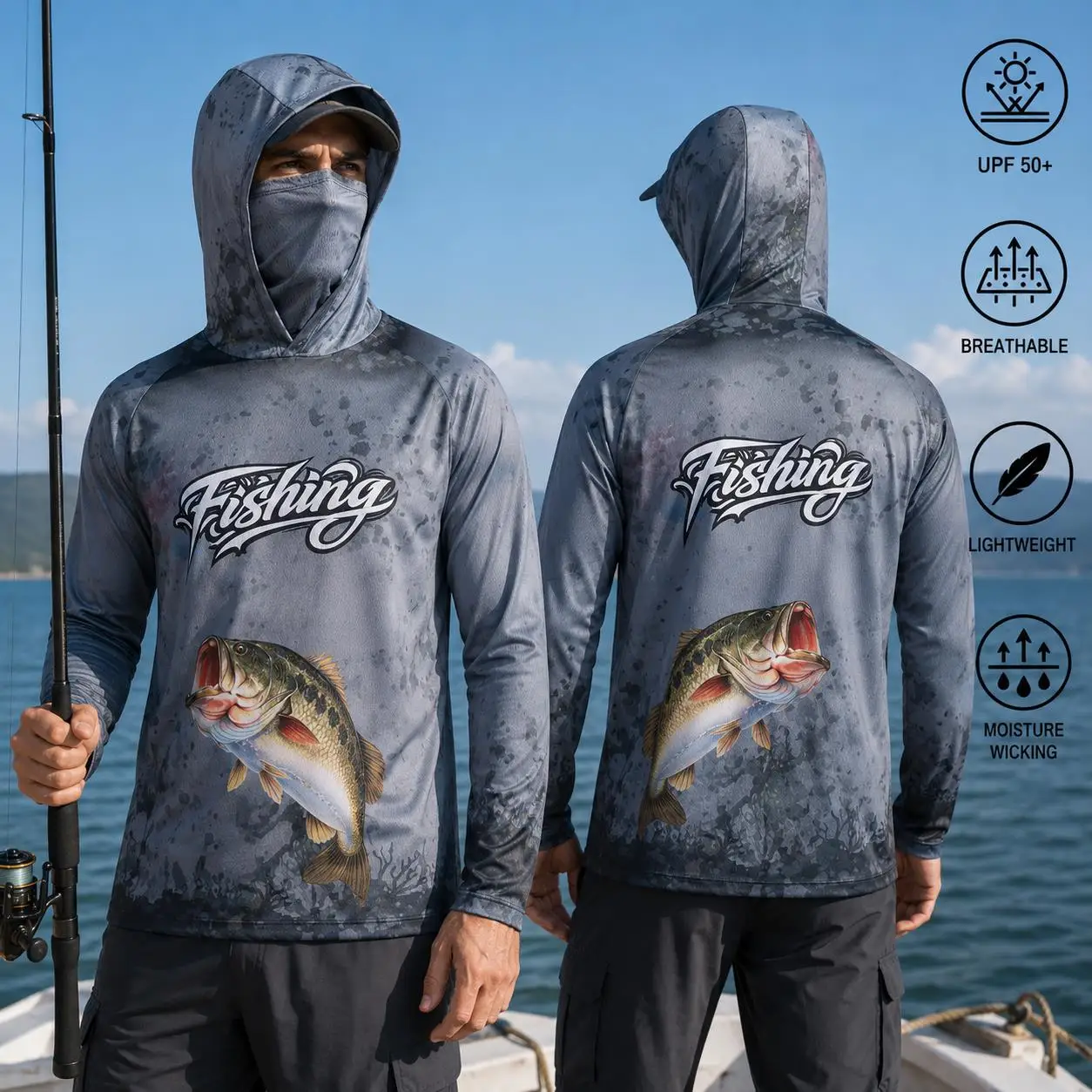 Fishing Shirt Hooded Men Fishi - огляд і ціна Fishing